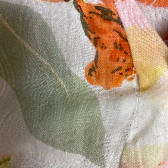 J. Peterman Gauzy Floral Midi Skirt Sz 6 Tiger Lily Cotton Spring Easter - FLAW! - Picture 9 of 9